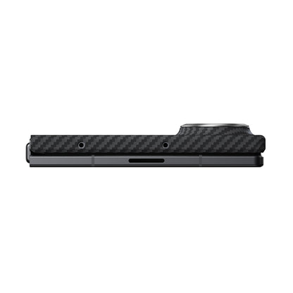 Galaxy Z Fold 8 Kılıf M-safe Şarj Özellikli 600D Aramid Karbon Fiber Pitaka Edge Serisi Black-Grey Twill Kılıf