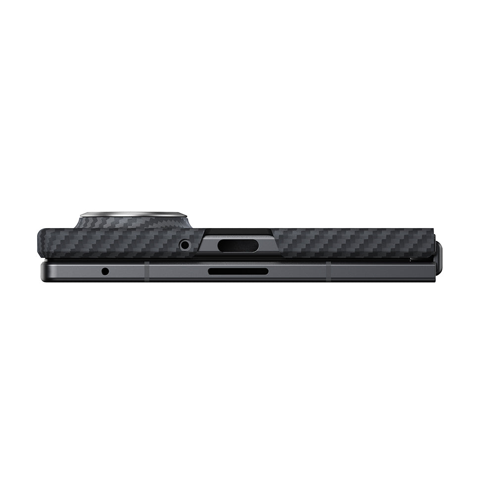 Galaxy Z Fold 8 Kılıf M-safe Şarj Özellikli 600D Aramid Karbon Fiber Pitaka Edge Serisi Black-Grey Twill Kılıf