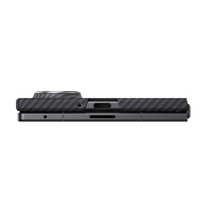 Galaxy Z Fold 8 Kılıf M-safe Şarj Özellikli 600D Aramid Karbon Fiber Pitaka Edge Serisi Black-Grey Twill Kılıf