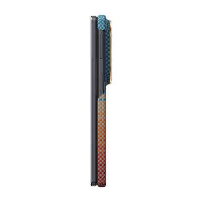 Galaxy Z Fold 8 Kılıf M-safe Şarj Özellikli Aramid Karbon Fiber Pitaka Sunset 2.0 California Dream Serisi Kılıf