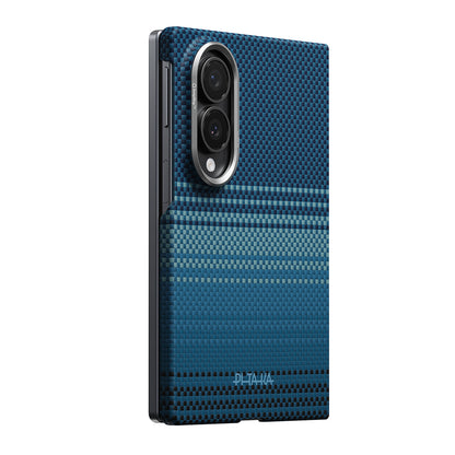 Galaxy Z Fold 8 Kılıf M-safe Şarj Özellikli Aramid Karbon Fiber Pitaka Tactile Woven Sunset-Moonrise Serisi Kılıf