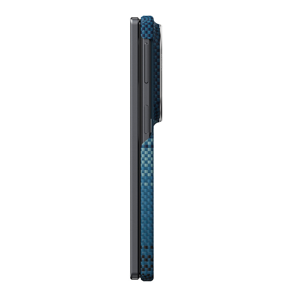 Galaxy Z Fold 8 Kılıf M-safe Şarj Özellikli Aramid Karbon Fiber Pitaka Tactile Woven Sunset-Moonrise Serisi Kılıf