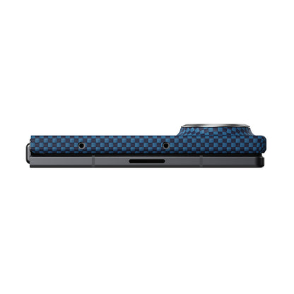 Galaxy Z Fold 8 Kılıf M-safe Şarj Özellikli Aramid Karbon Fiber Pitaka Tactile Woven Sunset-Moonrise Serisi Kılıf