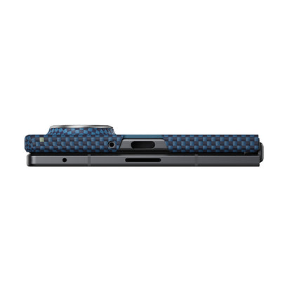 Galaxy Z Fold 8 Kılıf M-safe Şarj Özellikli Aramid Karbon Fiber Pitaka Tactile Woven Sunset-Moonrise Serisi Kılıf
