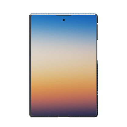 Galaxy Z Fold 8 Kılıf M-safe Şarj Özellikli Aramid Karbon Fiber Pitaka Tactile Woven Sunset-Moonrise Serisi Kılıf
