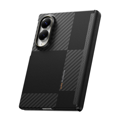 Galaxy Z Fold 8 Kılıf M-safe Şarj Özellikli Metal Kamera Çerçeveli Raptic Aramid SkinPro Serisi Karbon Kılıf