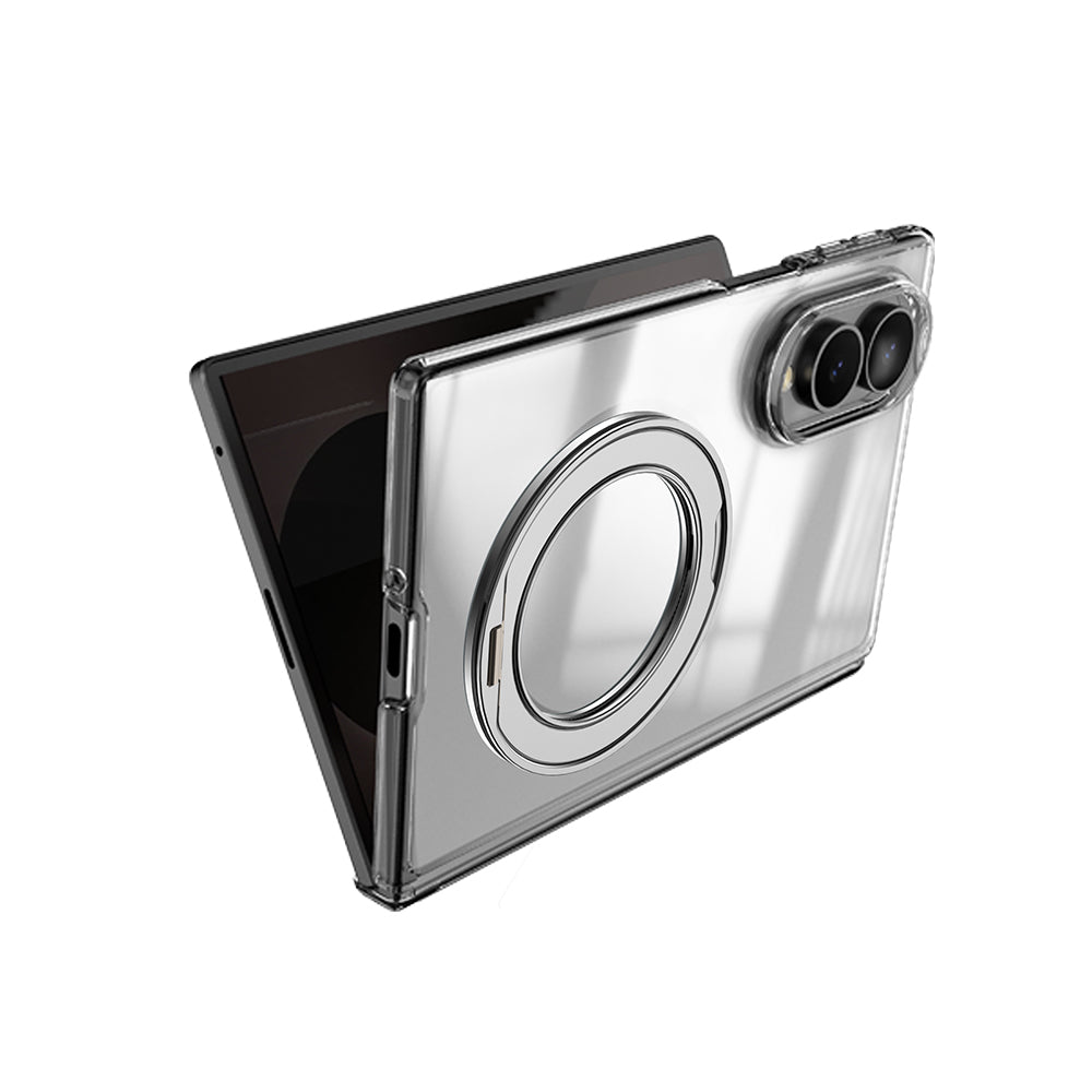 Galaxy Z Fold 8 Kılıf M-safe Şarj Özellikli Transparan Sert PC Wlons Pita Standlı Kılıf