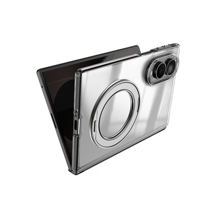 Galaxy Z Fold 8 Kılıf M-safe Şarj Özellikli Transparan Sert PC Wlons Pita Standlı Kılıf
