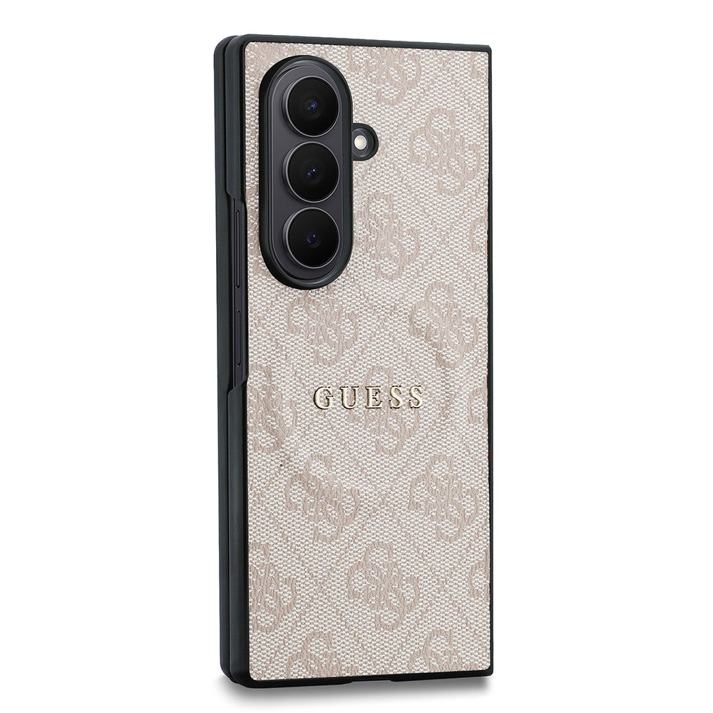 Galaxy Z Fold 8 Ultra Kılıf Guess Orijinal Lisanslı M-safe Şarj Özellikli 4G Desenli Yazı Logolu PU Deri Kılıf