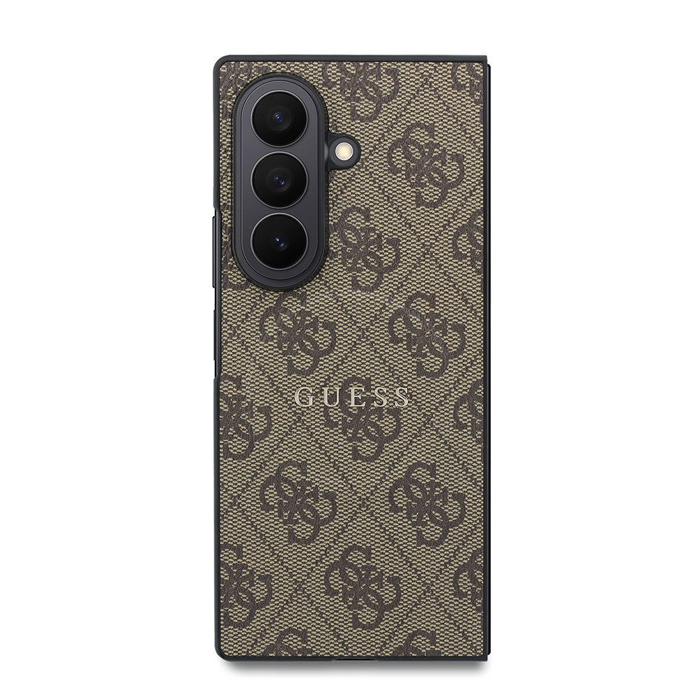 Galaxy Z Fold 8 Ultra Kılıf Guess Orijinal Lisanslı M-safe Şarj Özellikli 4G Desenli Yazı Logolu PU Deri Kılıf