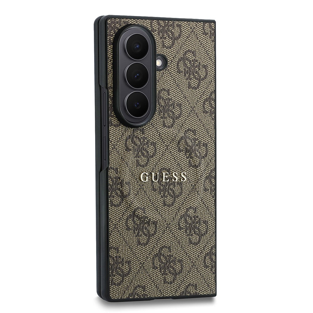 Galaxy Z Fold 8 Ultra Kılıf Guess Orijinal Lisanslı M-safe Şarj Özellikli 4G Desenli Yazı Logolu PU Deri Kılıf