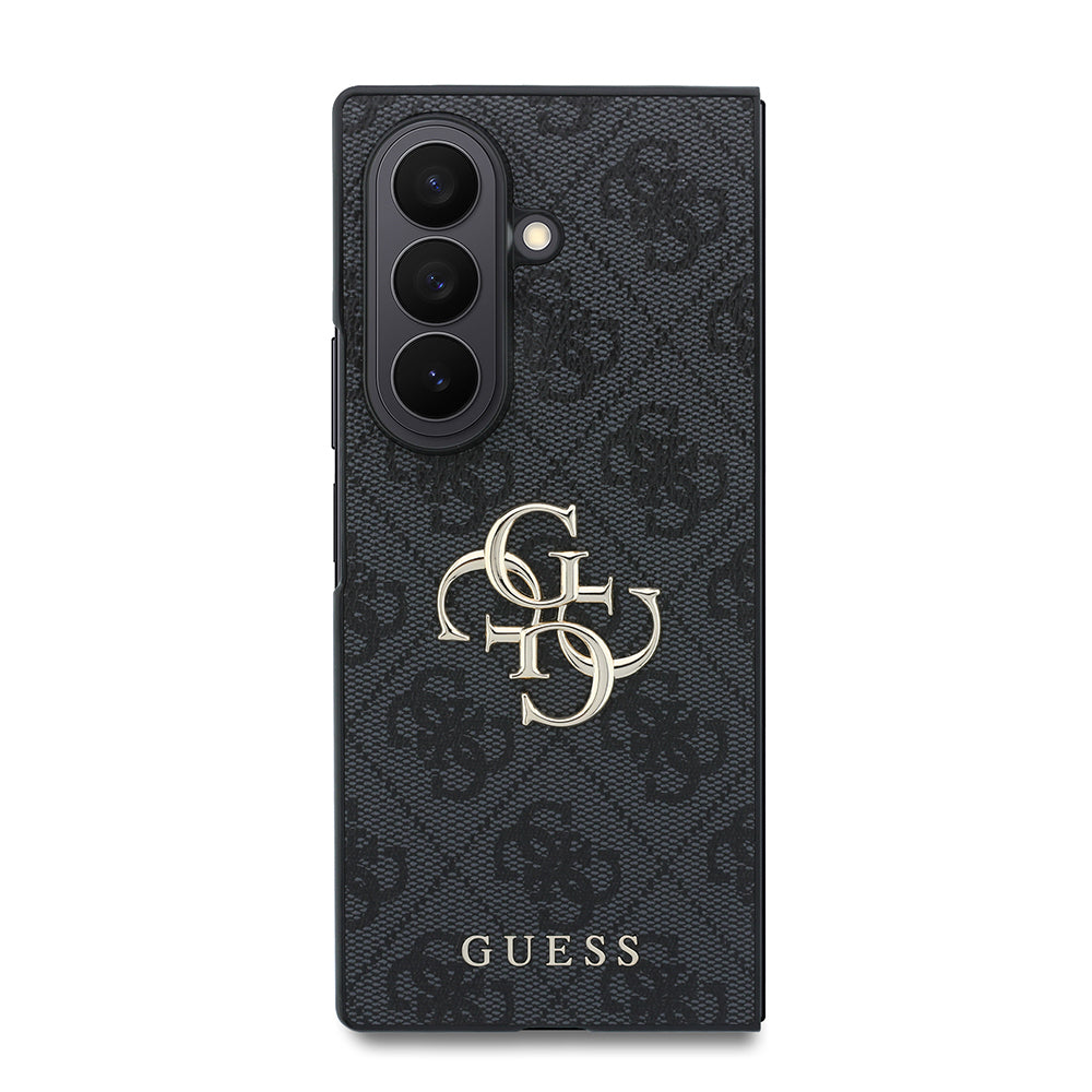 Galaxy Z Fold 8 Ultra Kılıf Guess Orijinal Lisanslı M-safe Şarj Özellikli PU Deri 4G Desenli Yazı Logolu Kılıf
