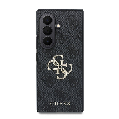 Galaxy Z Fold 8 Ultra Kılıf Guess Orijinal Lisanslı M-safe Şarj Özellikli PU Deri 4G Desenli Yazı Logolu Kılıf