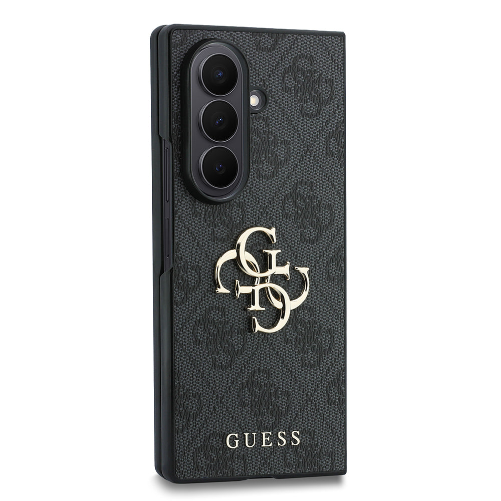 Galaxy Z Fold 8 Ultra Kılıf Guess Orijinal Lisanslı M-safe Şarj Özellikli PU Deri 4G Desenli Yazı Logolu Kılıf