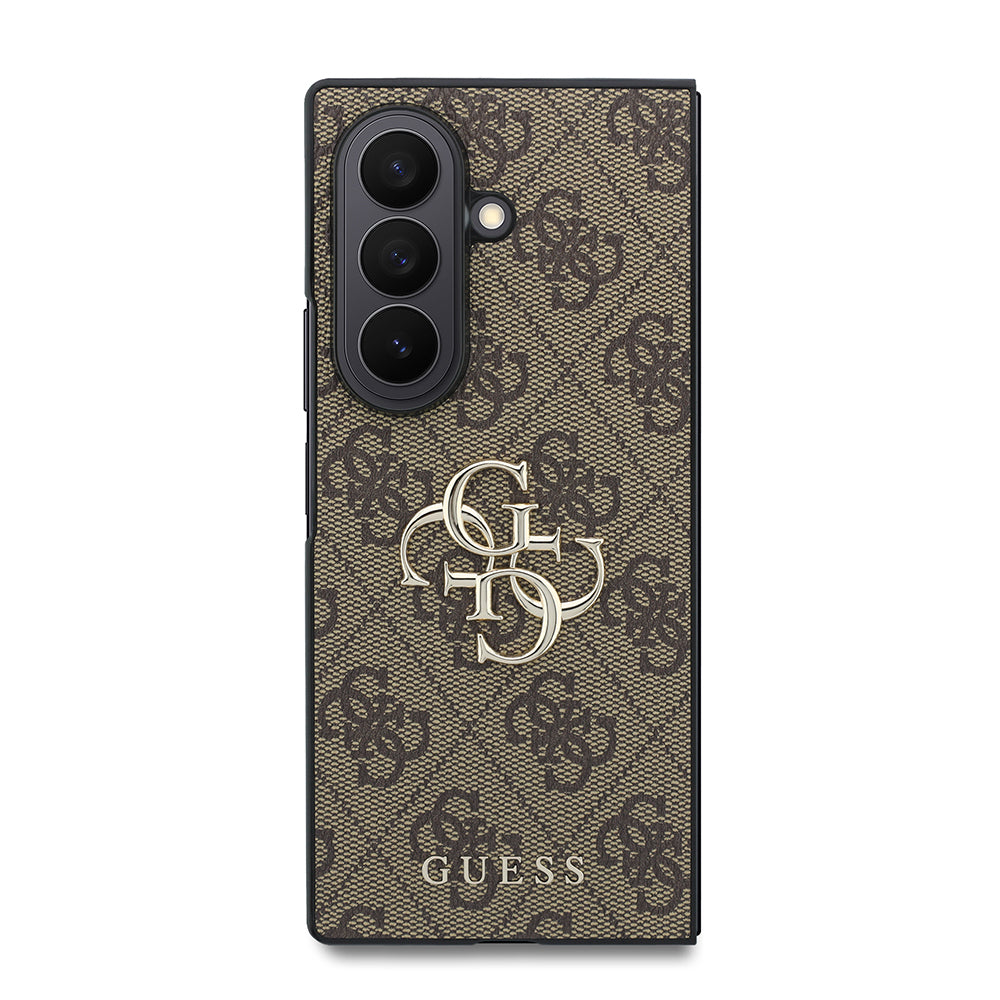 Galaxy Z Fold 8 Ultra Kılıf Guess Orijinal Lisanslı M-safe Şarj Özellikli PU Deri 4G Desenli Yazı Logolu Kılıf