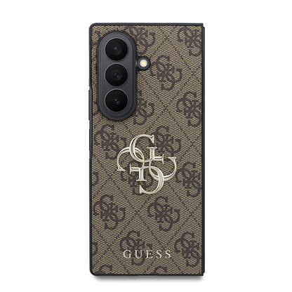 Galaxy Z Fold 8 Ultra Kılıf Guess Orijinal Lisanslı M-safe Şarj Özellikli PU Deri 4G Desenli Yazı Logolu Kılıf