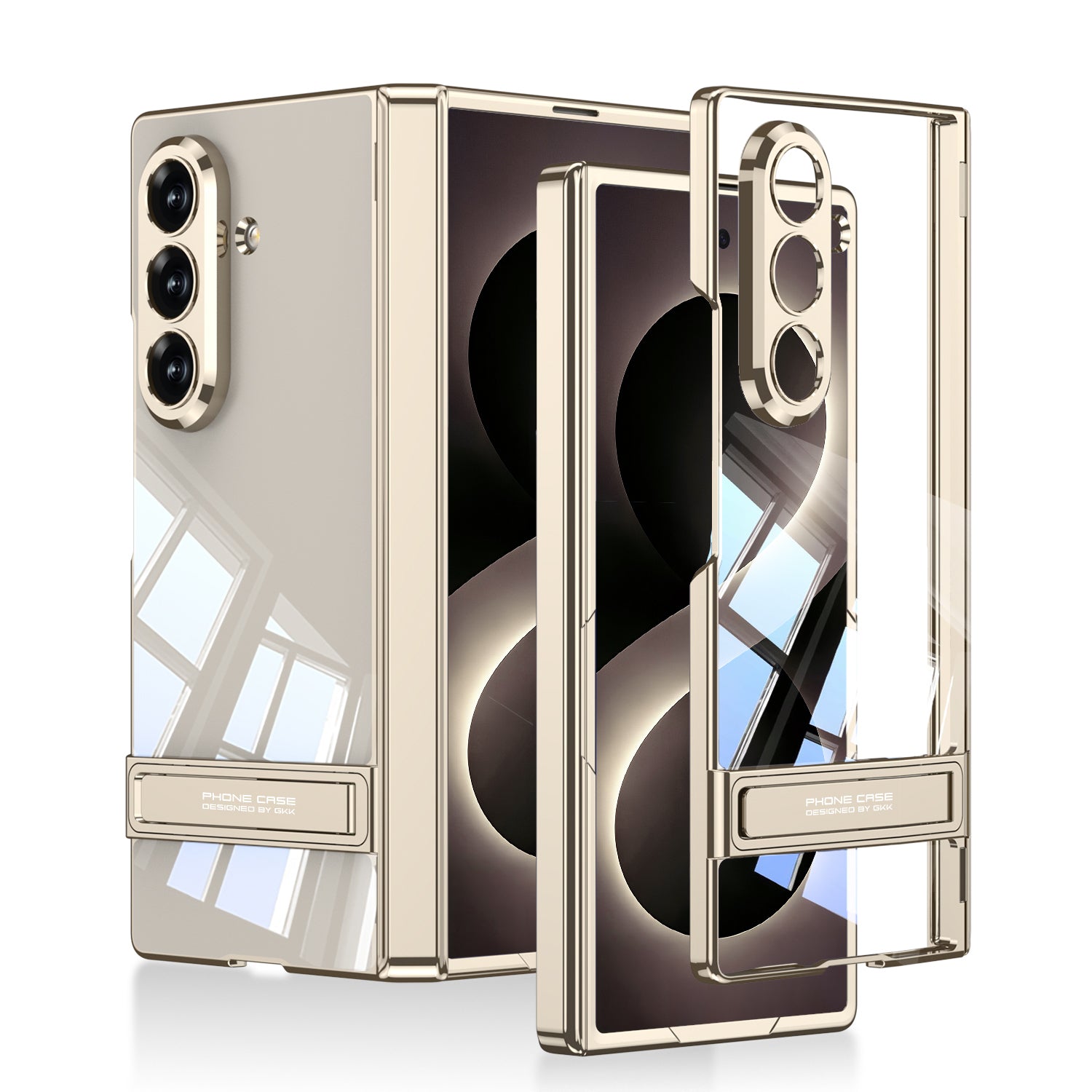 Galaxy Z Fold 8 Ultra Kılıf Kamera Korumalı Şeffaf Tasarımlı Zore Lego Standlı Kılıf