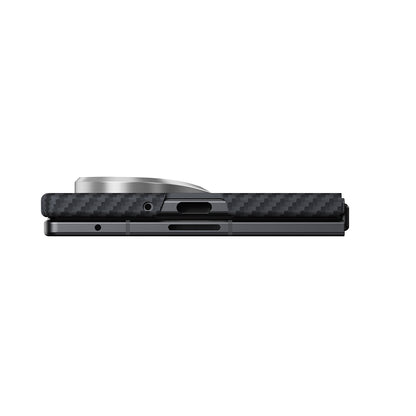 Galaxy Z Fold 8 Ultra Kılıf M-safe Şarj Özellikli 600D Aramid Karbon Fiber Pitaka Edge Serisi Black-Grey Twill Kılıf