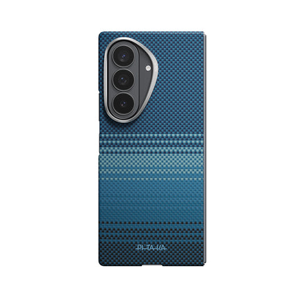 Galaxy Z Fold 8 Ultra Kılıf M-safe Şarj Özellikli Aramid Karbon Fiber Pitaka Tactile Woven Sunset-Moonrise Serisi Kılıf