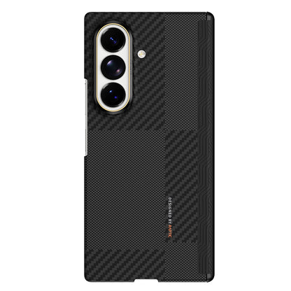 Galaxy Z Fold 8 Ultra Kılıf M-safe Şarj Özellikli Metal Kamera Çerçeveli Raptic Aramid SkinPro Serisi Karbon Kılıf