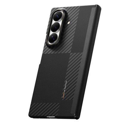 Galaxy Z Fold 8 Ultra Kılıf M-safe Şarj Özellikli Metal Kamera Çerçeveli Raptic Aramid SkinPro Serisi Karbon Kılıf