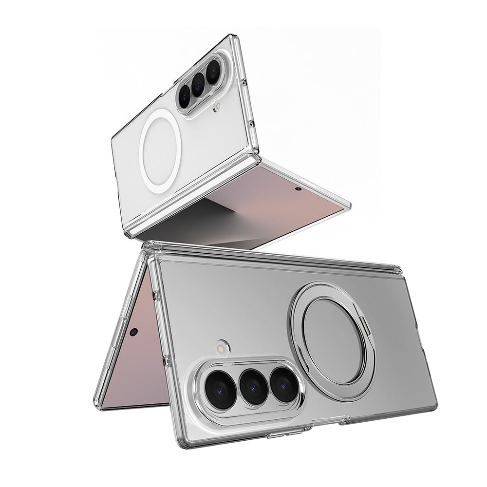 Galaxy Z Fold 8 Ultra Kılıf M-safe Şarj Özellikli Transparan Sert PC Wlons Pita Standlı Kılıf