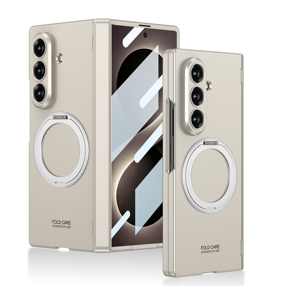 Galaxy Z Fold 8 Ultra Kılıf M-safe Şarj Özellikli Zore Kıpta KPT-07 Ring Standlı Sert PC Kılıf