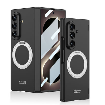Galaxy Z Fold 8 Ultra Kılıf M-safe Şarj Özellikli Zore Kıpta KPT-07 Ring Standlı Sert PC Kılıf