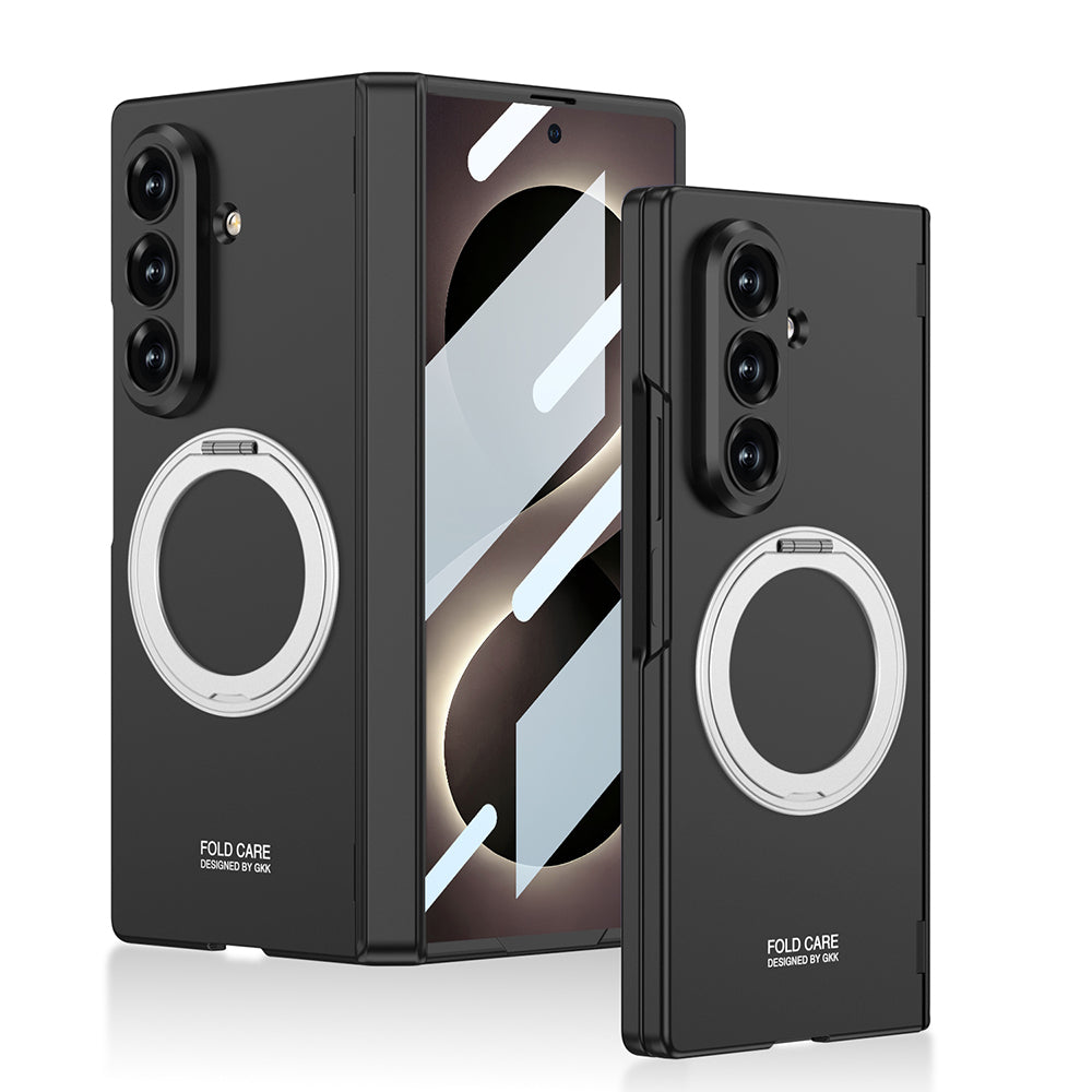 Galaxy Z Fold 8 Ultra Kılıf M-safe Şarj Özellikli Zore Kıpta KPT-07 Ring Standlı Sert PC Kılıf
