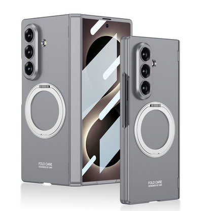 Galaxy Z Fold 8 Ultra Kılıf M-safe Şarj Özellikli Zore Kıpta KPT-07 Ring Standlı Sert PC Kılıf