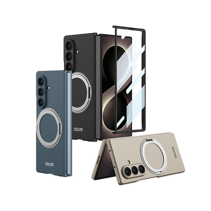 Galaxy Z Fold 8 Ultra Kılıf M-safe Şarj Özellikli Zore Kıpta Yüzüklü Kamera Korumalı Kılıf