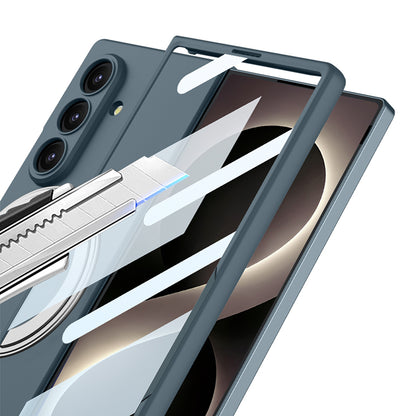 Galaxy Z Fold 8 Ultra Kılıf M-safe Şarj Özellikli Zore Kıpta Yüzüklü Kamera Korumalı Kılıf