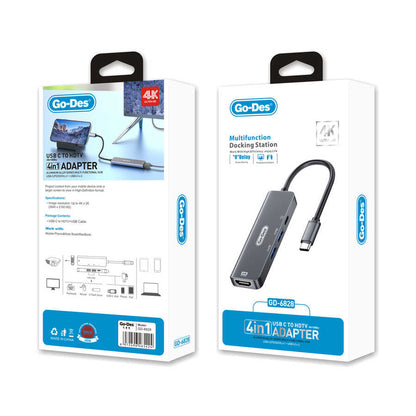 Go Des GD-6828 Type-c to HDTV 4 in 1 Dönüştürücü Adaptör