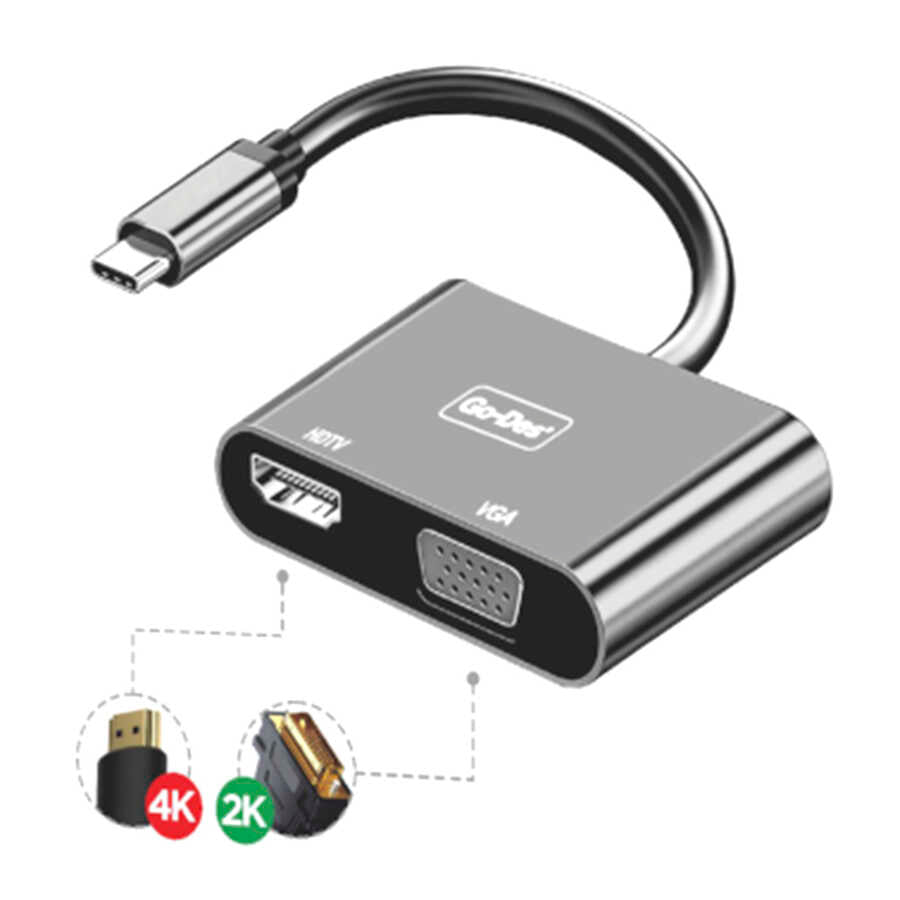 Go Des GD-8280 Type-C To HDTV+VGA Dönüştürücü