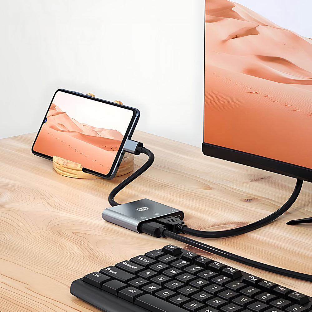 Go Des GD-8287 Type-C to HDTV 3 in 1 Dönüştürücü Adaptör