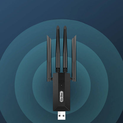 Go Des GD-BT318 Çift Bantlı 1200m 300Mbps 4 Antenli Kablosuz İnternet Sağlayıcı USB WiFi Adaptör