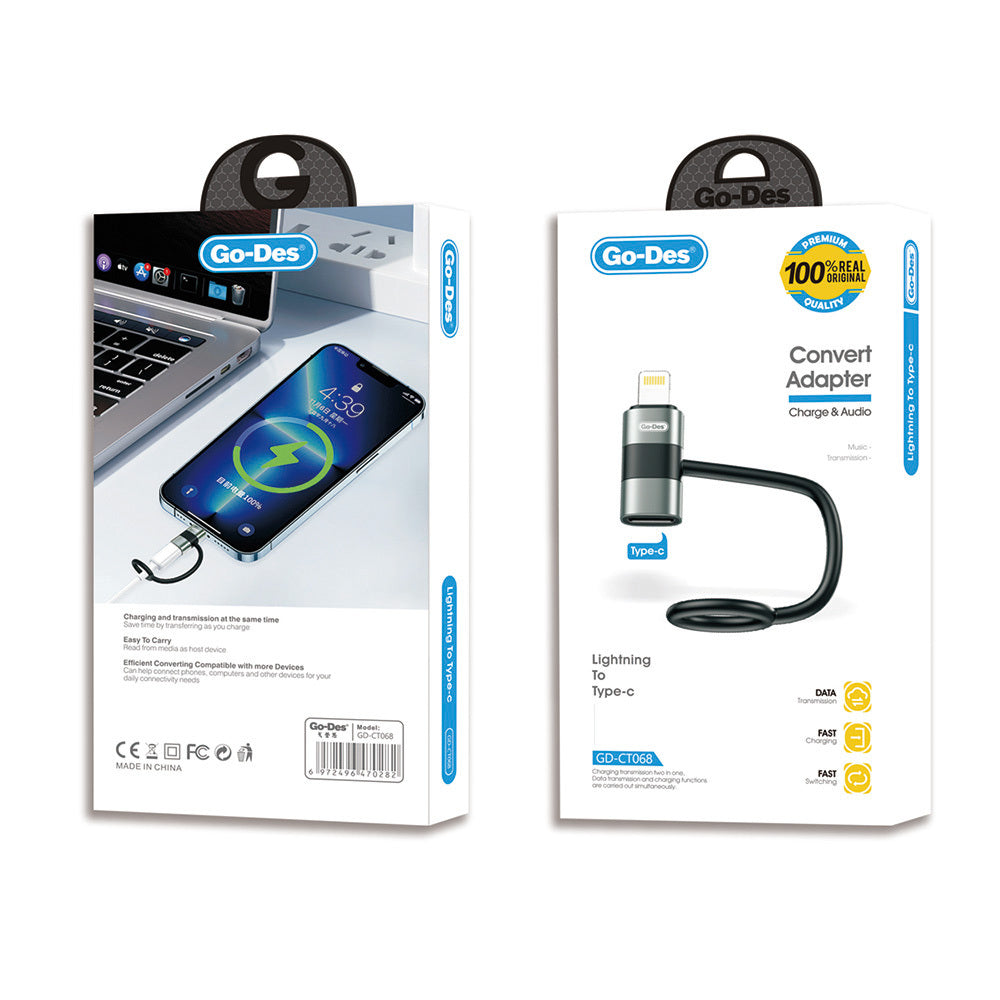 Go Des GD-CT068 Lightning to Type-C Data Ve Hızlı Şarj Adaptörü
