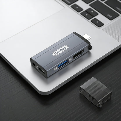 Go Des GD-CT085 Type-C Bağlantılı 4in1 HDTV Ses ve Video Adaptörü USB3.0/Hdmi/3.5mm/4K Ultra HD 60hz