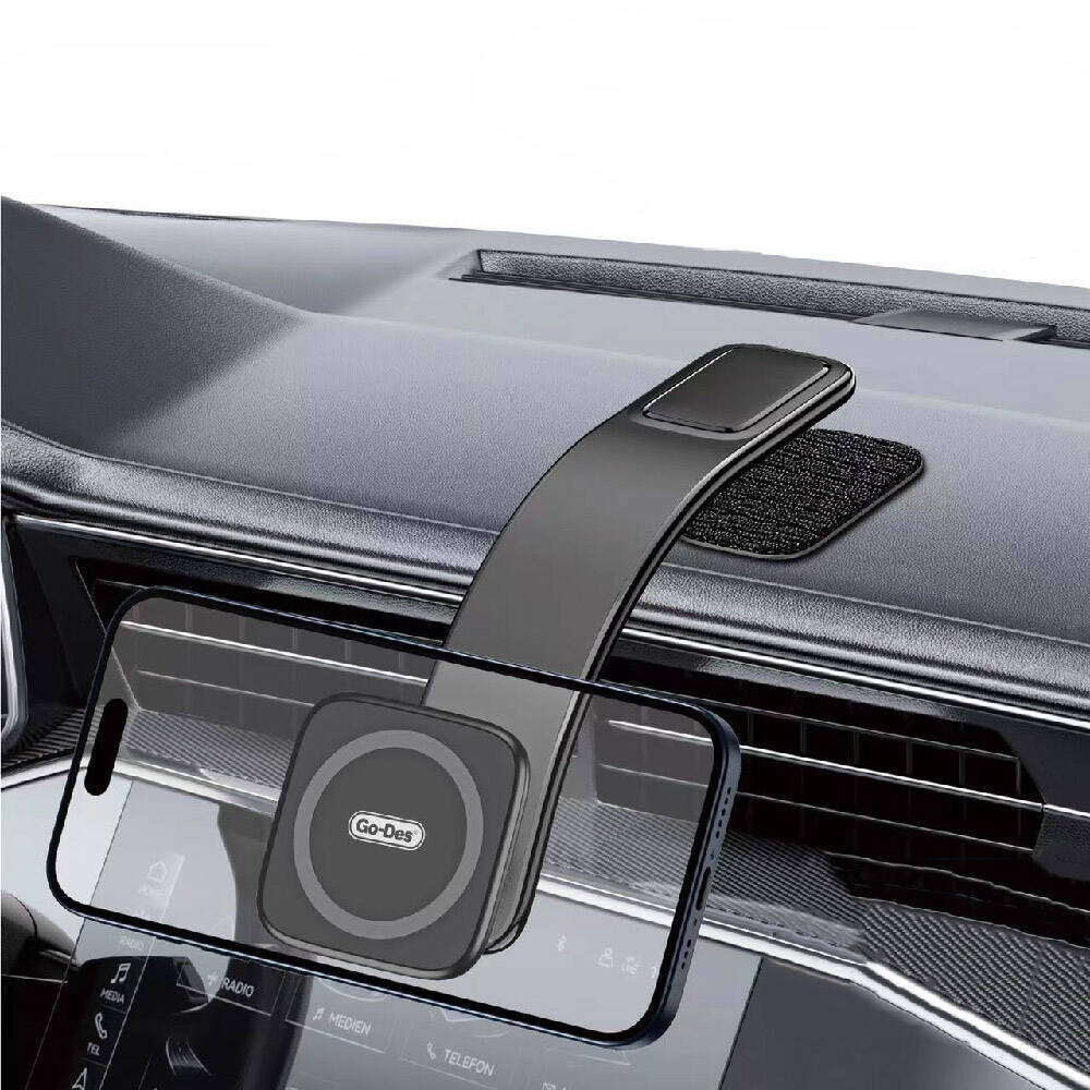 Go Des GD-HD208 Magnetik M-safe Uyumlu Bükülebilen Eğimli ve Düz Zemin Araç Telefon Tutacağı