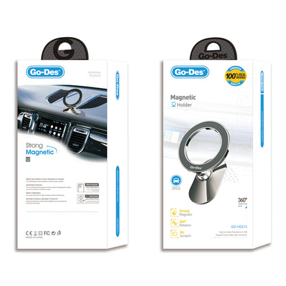 Go Des GD-HD215 Magnetik M-safe 360 Derece Dönebilen Oynar Başlıklı Araç İçi Telefon Tutucu