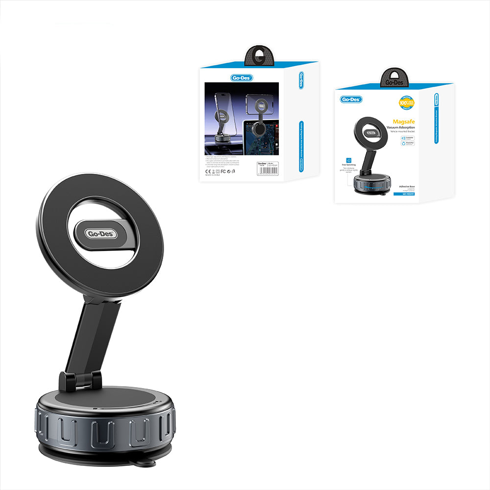 Go Des GD-HD241 360 Derece Dönebilen Vakum Özellikli Magnetik Telefon Tutucu