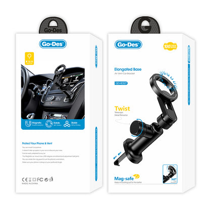 Go Des GD-HD327 Magnetik M-safe Uyumlu 360 Derece Dönebilen Düz Zemin ve Havalandırma Tasarımlı Araç Telefon Tutucu