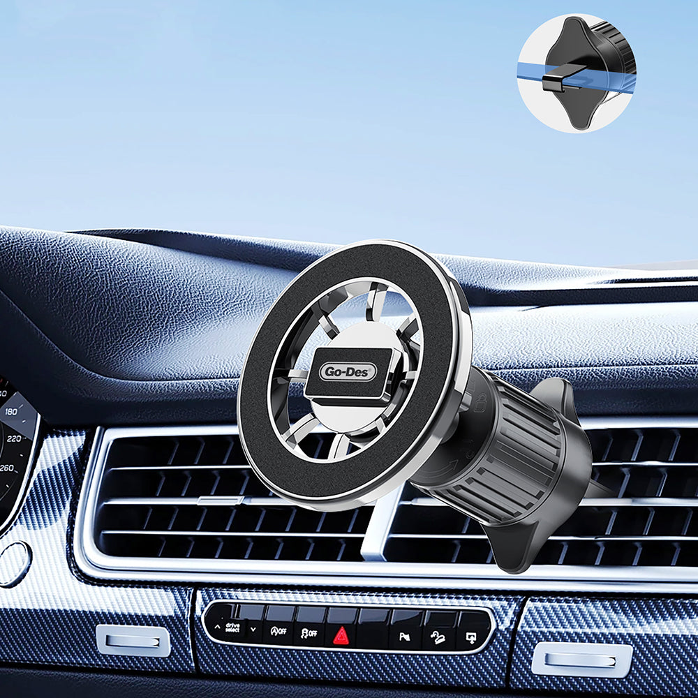 Go Des GD-HD366 M-safe Magnetik 360 Derece Dönebilen Havalandırma Tasarımlı Telefon Tutucu
