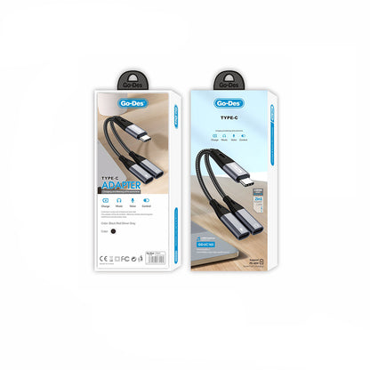 Go Des GD-UC163 Type-C 2in1 Şarj ve Ses Kablosu