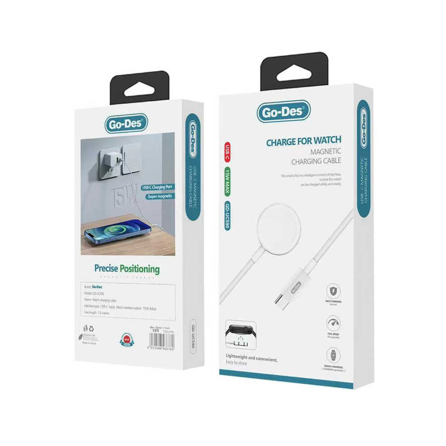 Go Des GD-UC590 Watch Serisi Akıllı Saat Wireless Type-C Şarj Kablosu