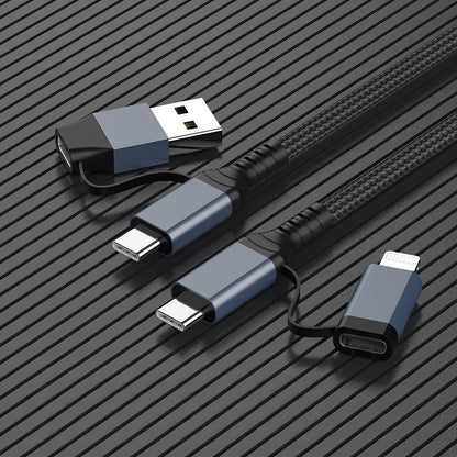 Go Des GD-UC809 4in1 PD Çoklu USB-A + Type-C to Type-C + Lightning Şarj ve Data Kablosu 100W 120cm