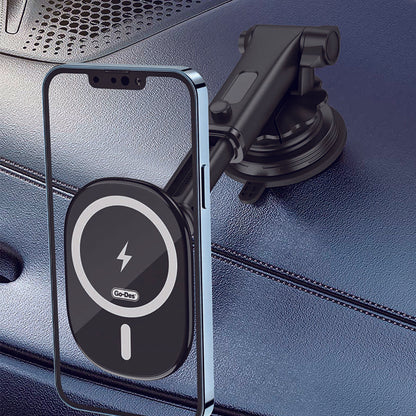 Go Des GD-WL398 Magnetik Wireless Şarj Özellikli 2 in 1 Telefon Tutucu Vantuzlu Tasarım