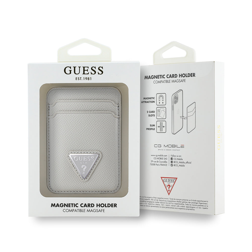 Guess Orijinal Lisanslı 2 Hazneli Üçgen Logolu Deri Magnetik Kartlık