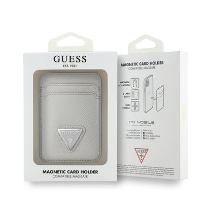 Guess Orijinal Lisanslı 2 Hazneli Üçgen Logolu Deri Magnetik Kartlık