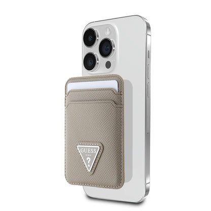 Guess Orijinal Lisanslı 2 Hazneli Üçgen Logolu Deri Magnetik Kartlık